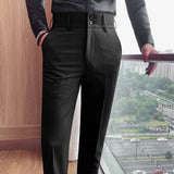 AIDASE  -  High Quality Men's Autumn Winter Suit Pants Business Casual Slim Fit Full Length Suit Pant Male High Waist Fashion Trousers aidase-shop
