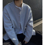 AIDASE  -  Spring New Products: 65% Cotton High-quality Men's Breathable Stand-collar Shirt, Unisex Loose-fitting Jacket, Striped Top. aidase-shop