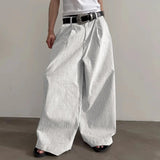 AIDASE  -  Men Wide Leg Pants Solid Color Button Joggers Loose Casual Straight Trousers Men Streetwear Korean Style Male Long Pants aidase-shop