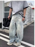 AIDASE  -  Retro Waed Wide Leg Knife  Denim Jeans for Men Casual Straight Cut Trousers Summer Faion Loose Fit Teenager Jeans aidase-shop
