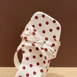 AIDASE  -  Summer Thick Heel Mules Shoes Elegant Butterfly-knot Vacation Dress Sandalias Gladiator Women Polka Dot Slippers aidase-shop