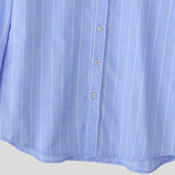 AIDASE  -  Men Striped Shirt Lapel Long Sleeve Button Loose Casual Men Clothing Streetwear Korean Style Fashion Shirts Tops S-5XL aidase-shop