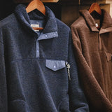 Aidase Casual Half-breasted Fleece Hoodies Winter Navy Blue Warm Pullover Jacket Outdoor Oversize Workwear Thermal Outwear aidase-shop