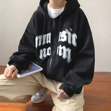 Aidase Autumn Houdi Oveses Casual Sweatshirts Oversize Letter Print Streetwear Harajuku Zip Up Hudi Hop Men Sweatshirt Hoodies for Men