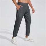 AIDASE  -  Wide Legged Cotton Pants Mens Solid Color Jogging Portable Fitness Sports Casual Comfortable Pants aidase-shop