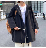 AIDASE  -  Spring jacker Men's Loose Fit Casual Hooded Jacket Outdoor Fashion Coat New Mid-length jacket man aidase-shop