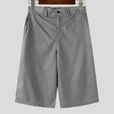 AIDASE  -  Men Pants Button Joggers Oversize Solid Color Casual Calf-length Trousers Men Streetwear Pleated Fashion Wide Leg Pants aidase-shop