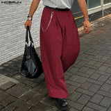 AIDASE  -  Men Striped Pants Loose Elastic Waist Joggers Casual Trousers Men Streetwear Baggy Fashion Leisure Male Long Pants aidase-shop