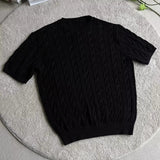 AIDASE  -  Summer New Style Men's T-shirt Loose Casual Short Sleeve Knitted Sweater Crew Neck Thin Material Twist Weave Fashionable Couple aidase-shop