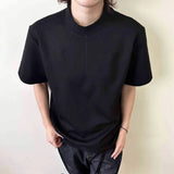 AIDASE  -  Simple Men's Casual Tees Round Neck Solid Color Menswear New Short Sleeved Loose Male T-shirts Cleanfit Menswear aidase-shop