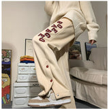 Aidase American Hiphop High Street Trendy Casual Sports Pants Men Solid Letters Patchwork Pocket Loose Autumn Straight Wide Leg Trouser aidase-shop