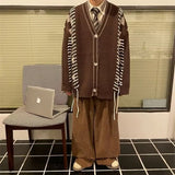 Aidase Autumn Winter Fashion Y2K Casual Men's Cardigan Sweater Long Sleeve Top Cotton V-Neck Korean Coat Man Retro Male Clothes aidase-shop