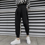 AIDASE  -  New Spring and Autumn Season Fashion High Waist Velcro Puppy and Handsome Casual Loose Versatile Solid Color Haren Pants aidase-shop