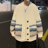 Aidase winter fits men Design Cardigan Men Pockets Warm Winter Sweater Retro Ins Japanese Unisex Button Up Knitwear Teens All-match Harajuku Stylish BF aidase-shop