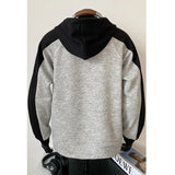Aidase Spring Hoodie Korean Style Oversize Contrast Color Hooded Jacket Trendy Waffle Colorblock Zip Outwear Loose Fit Men Women Hoodie
