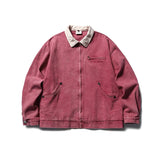 Spring Autumn New Workwear Jacket Men's American Retro Versatile Cargo Jacket Fashion Men's Vintage Zipper Lapel Coat aidase-shop
