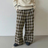 AIDASE  -  Men Plaid Pants Elastic Waist Joggers Loose Casual Trousers Men Streetwear 2025 Korean Style Fashion Male Wide Leg Pants aidase-shop