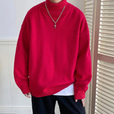 AIDASE  -  Men's High Ne Knitted Sweater Pure Color Loose Fit Winter Warm Trendy Hong Kong Sle Underwear Casual Long Sve Top aidase-shop