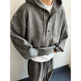 AIDASE  -  American Retro Casual V-ne Knitted Sweater Men Pure Color Outerwear Autumn Winter New Sle Loose Fit Long Sve Coat aidase-shop