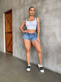AIDASE  -  New Summer Fashion Women's Denim Shorts European Style Stretch Ripped Style Wish Explosive Popular Shorts aidase-shop