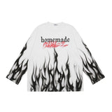 AIDASE  -  Tie-dyed Flame Long-sleeved T-shirt Men's Autumn New Loose Large Size Hip-hop High Street Fashion Harajuku Hong Style Top Chic aidase-shop