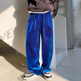 Aidase 2024 Autumn Straight Velour Men Pants High Waist Casual Wide Legs Pants Black Purple Loose Female Fashion Student Trousers New aidase-shop
