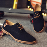 AIDASE  -  Men Large Size Frosted Leather Casual Shoes Wide Velvet Surface Fashionable Trendy Low Top Lace up Work Shoes Rubber Sole aidase-shop
