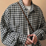 AIDASE  -  Spring Clothing Men's Casual Luxury Plaid Shirts Japanese Style Vintage Long Sleeve Cardigan Check Tops Fashion Leisure 2025 New aidase-shop