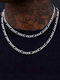 AIDASE  -  6 mm Stainless Steel Men Figaro Chain Necklace Silver Color Basic Chain Necklace For Women Hip Hop Jewelry Party Accessories aidase-shop