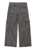 Aidase High Street Retro Casual Large Pocket Overalls Men's and Women's New Summer High Waist Loose Straight Tube Draped Wide Leg Pants aidase-shop