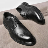 AIDASE  -  White Men's Dress Shoes Classic Formal Oxford Leather Office Shoes For Men High Quality Wedding Casual Business Brogues Shoe Man aidase-shop