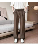AIDASE  -  Korean Style Men's Casual Pants Summer New Fashion Versatile Thin Straight Wide Leg Male Trousers Menswear Tide aidase-shop
