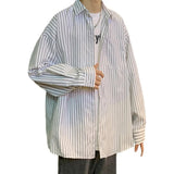 AIDASE  -  Men's Trendy Striped Shirt Long Sleeved Korean Style Fashion Shirt Spring Autumn Hong Kong Style Casual Jacket Couple's Outfit aidase-shop