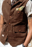 Aidase Men's Corduroy Single Breasted Suit Vest Retro Dress Vests Man Steampunk Elegant Man Coat Suits Modern Men Vests Male Working aidase-shop