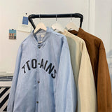 AIDASE  -  Suede Printed Baseball Uniform Jacket Men Spring Autumn American Retro Loose Casual Versatile Sports Jacket Preppy Button Coat aidase-shop