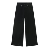 Aidase Men's Vintage Jeans Fashion Washed Street Casual Wide Leg Denim Pants Summer Distressed Loose Male Versatile Trousers aidase-shop