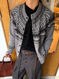 AIDASE  -  American Fair Isle Knitted irt Men Women Autumn Outerwear Lazy Loose Sle Sweater Cardigan Casual Wear Nylon Polyester aidase-shop