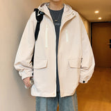 Aidase Black Men Hooded Jacket Bomber Jacket Spring and Autumn Men's Windbreakers Zipper Coats Loose Cargo jackets Outerwear 5XL aidase-shop