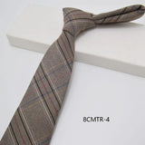 AIDASE  -  British Style Fashion TR Fabric Plaid Neck Ties For Men Formal Brown Khaki Wool Clip Tie Luxury Soft Free Knot Lazy-tie Cravat aidase-shop