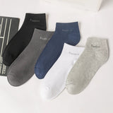 AIDASE  -  High Qualty Men's Bamboo Fiber Socks Short Summer Breatheable Anti-Bacterial Man Ankle Socks Busines 5Pairs Plus size EU38-46 aidase-shop