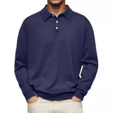 AIDASE  -  Men's Long Sleeve Polo Shirts Solid Color Turn Down Collar Business Casual Polos Men Spring Autumn Fashion Pulover Tees Tops aidase-shop