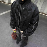 AIDASE  -  Retro American Motorcycle Style Short Baseball Jacket for Men Pilot Fashion Outerwear Trendy Brand Loose Fit Chinese Origin