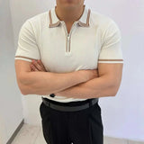 AIDASE  -  Ice Silk Knitted Thin Short Sleeved Men T-shirt Half Sleeved 2025 American Korea Fashion Male Tops Loose aidase-shop