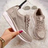 AIDASE  -  Plus Size Casual Sneakers Women's New Style European and American Thick Bottom Old Man Shoes Solid Color Loafers Women's Sh aidase-shop