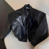 AIDASE  -  Fall Winter Trendy Mens Leather Jackets Streetwear Vintage Turn-down Collar Zip-up PU Leather Coats Men Stylish Slim Outerwear aidase-shop