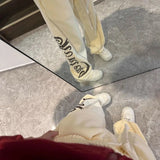 AIDASE  -  American Letter Print Casual Sports Pants Men Women Trendy Loose Thickened Fashion Sweatpants Hip-hop Wide-leg Trousers Urban aidase-shop