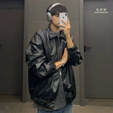 AIDASE  -  Autumn Vintage PU Leather Jacket Men Solid Collar Turn-down Collar Jackets Mens Biker Fashion Motorcycle Causal Coat 5XL-M aidase-shop