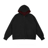 AIDASE  -  Mens Autumn Spring Contrast Color Cardigan Hooded  Thick Premium Loose Heavyweight Top Men's hoodie ventilate essentials hoodie aidase-shop