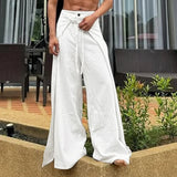 AIDASE  -  Men Pants Solid Color Button Lace Up Joggers Straight Trousers Men Streetwear Oversize 2025 Vintage Casual Long Pants