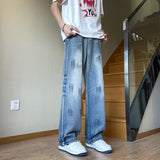 AIDASE  -  American Sle Faded Waed Straight Leg Loose Fit Trendy Jeans for Men And Women High Street Vintage Vibe Casual Jeans aidase-shop